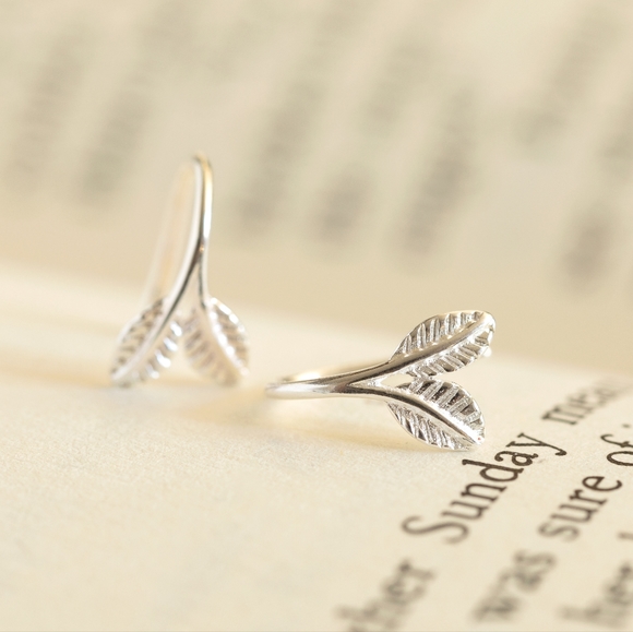 Frosted Leaf Earrings - Only 1 left! - Picture 7 of 11